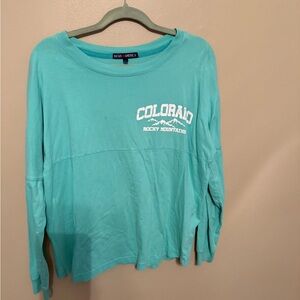 Teal Colorado Rocky Mountains Long Sleeve Shirt